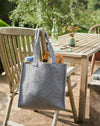 luxurious wool shopping bag in grey wool felt