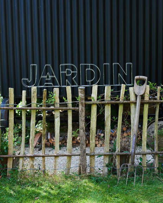 3D Jardin zinc coated metal wire sign