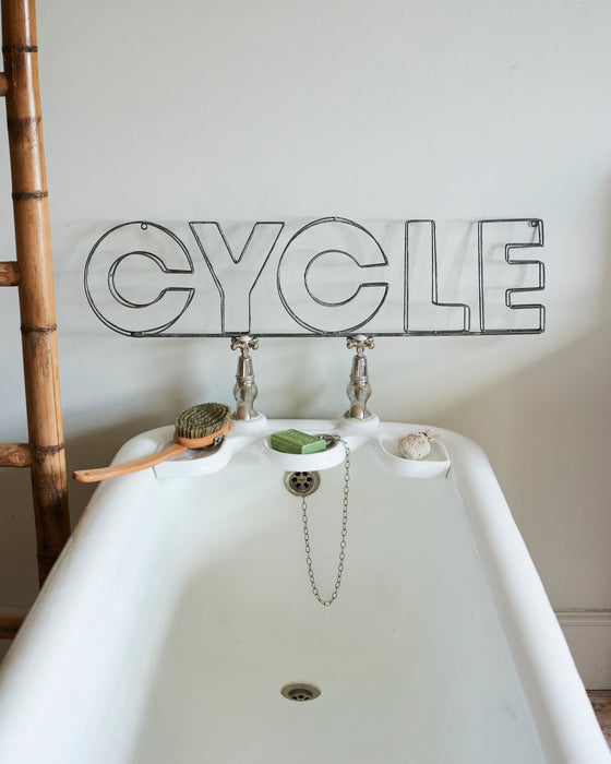 3D Galvanised Metal wire Cycle signs - Cycle