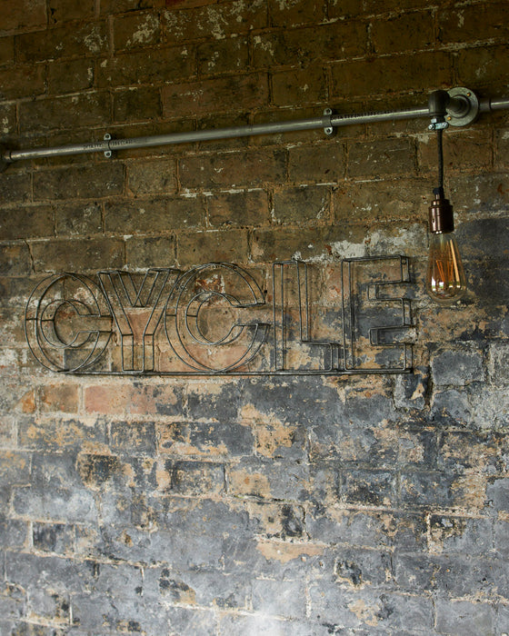3D Galvanised Metal wire Cycle signs - Cycle