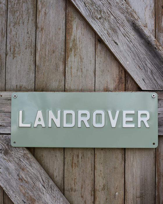 Landrover metal signs in pressed aluminium