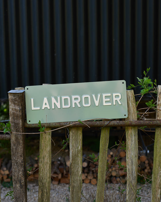 Landrover metal signs in pressed aluminium