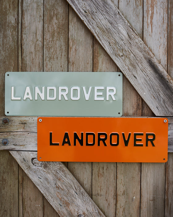 Landrover metal signs in pressed aluminium