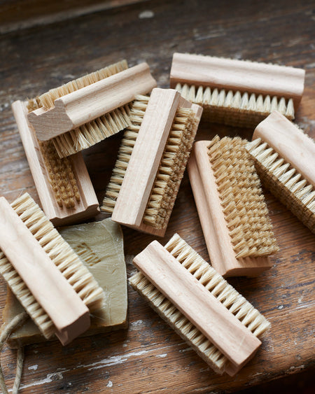 Soft light bristle nail brush in beechwood