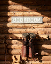 Oak wall mounted Wellington boot rack - 3 pairs of boots