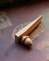 Solid Oak door wedge with turned acorn. Made in the UK