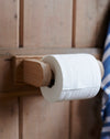 Handmade Oak loo roll holder.