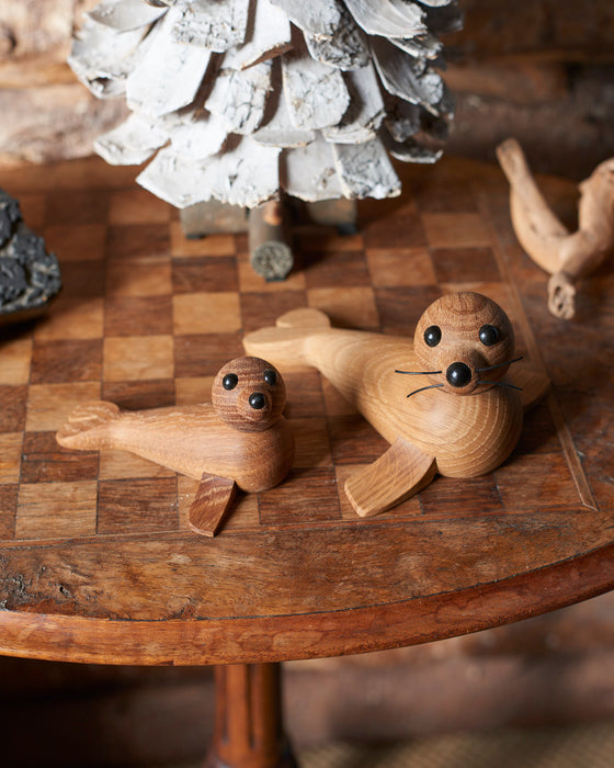 Chreston Sommer Iconic Oak Mother & Baby Seal wooden Toy