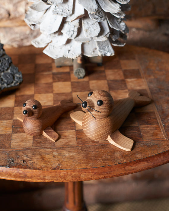 Chreston Sommer Iconic Oak Mother & Baby Seal wooden Toy