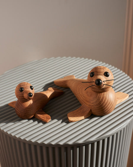 Chreston Sommer Iconic Oak Mother & Baby Seal wooden Toy