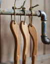 Long handled Oak shoe horn - leather hanging loop