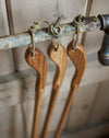 Long handled Oak shoe horn - leather hanging loop