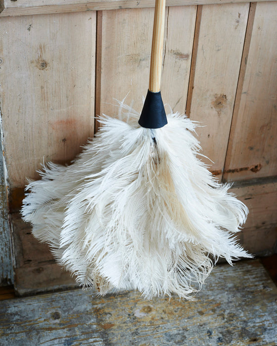 Luxury Ostrich feather duster-white