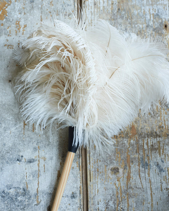 Luxury Ostrich feather duster-white