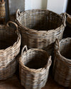 set of 4 rattan log baskets