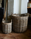 set of 4 rattan log baskets