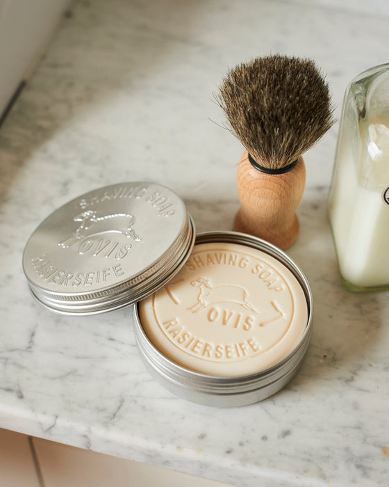 Luxury Goats milk shaving soap in a tin