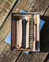 complete shoe brush set in metal box