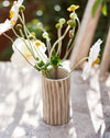 small hand painted grey striped vase in gift box