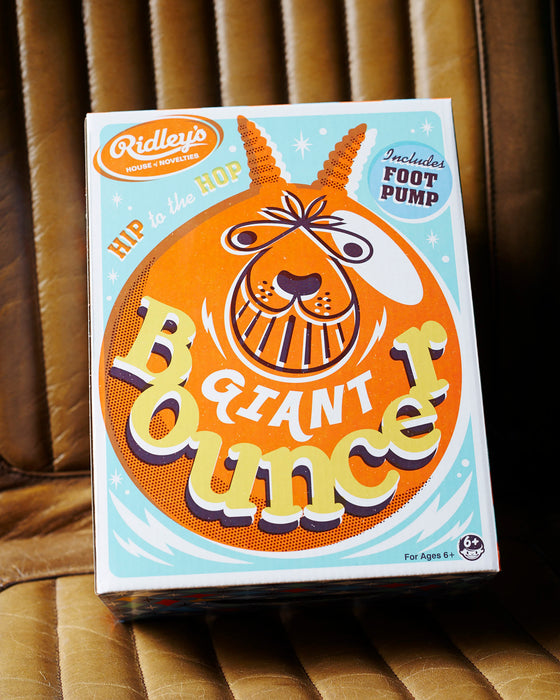 Giant space hopper & foot pump in retro style box