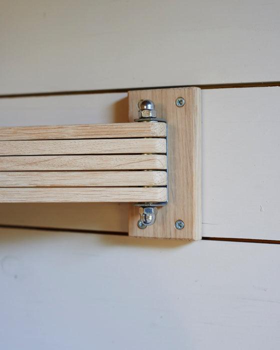 Swedish Oak bathroom towel rail with swivel 3 or 5 hanging bars.