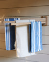 Swedish Oak bathroom towel rail with swivel 3 or 5 hanging bars.