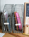 Zinc wired office filing basket