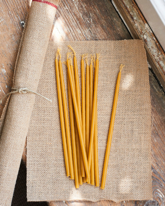 Bundle of beeswax candles-pencil