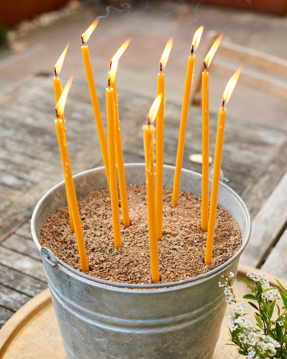 Bundle of beeswax candles-pencil