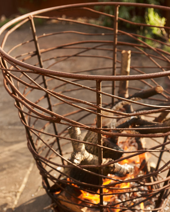 Bespoke twisted metal brazier detail  of colour