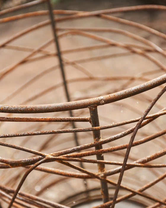 Bespoke twisted metal brazier detail of weld