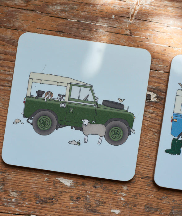 Classic Series2/3 Land Rover drinks coaster.