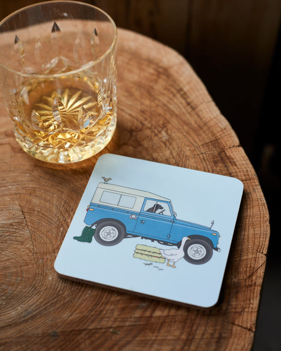 Classic Series2/3 Land Rover drinks coaster.