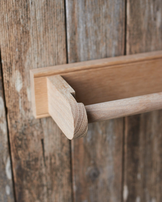 Traditional kitchen roll holder in solid oak