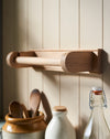 Traditional kitchen roll holder in solid oak