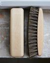 Luxury horsehair shoe shining brushes in beechwood