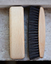 Luxury horsehair shoe shining brushes in beechwood