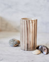 small hand painted grey striped vase in gift box